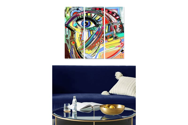 Fototapet Abstrakt 3 stk Flerfarvet - 22x05 cm - Boligtilbehør - Billeder & kunst - Posters & plakater