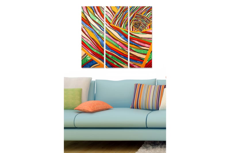 Fototapet Colorful 3 stk Flerfarvet - 20x50 cm - Posters & plakater