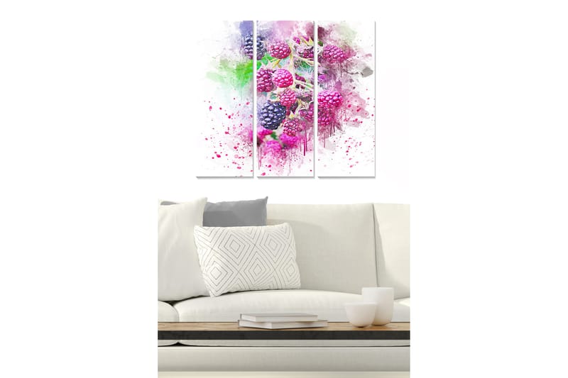 Fototapet Floral 3 stk Flerfarvet - 22x05 cm - Posters & plakater