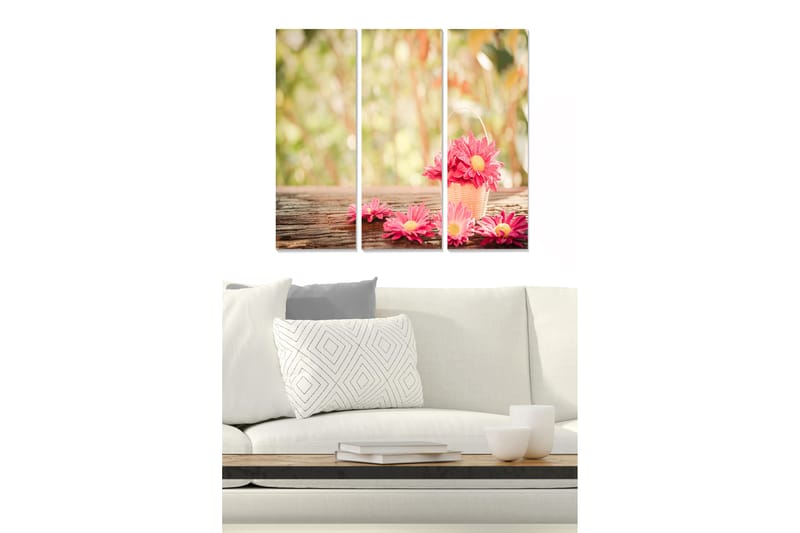 Fototapet Floral 3 stk Flerfarvet - 22x05 cm - Posters & plakater