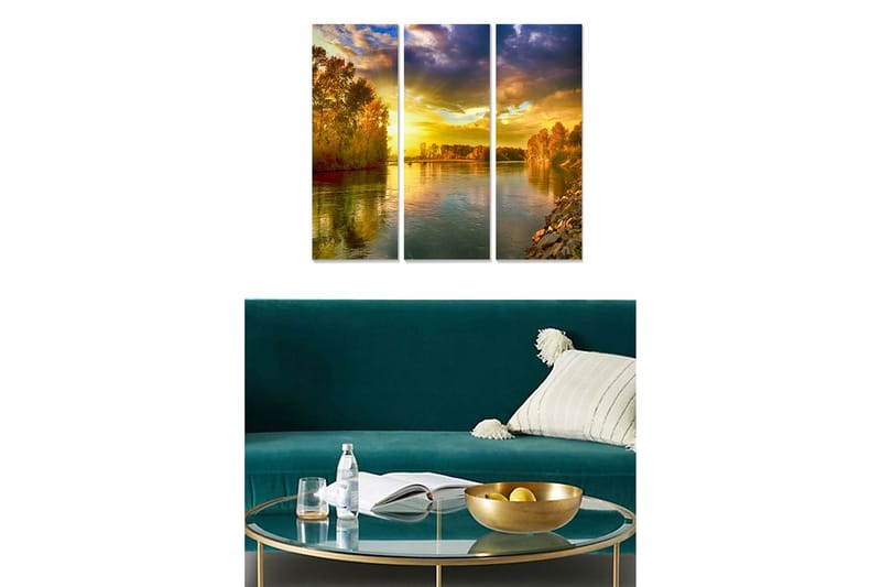 Fototapet Scenic 3 stk Flerfarvet - 22x05 cm - Posters & plakater