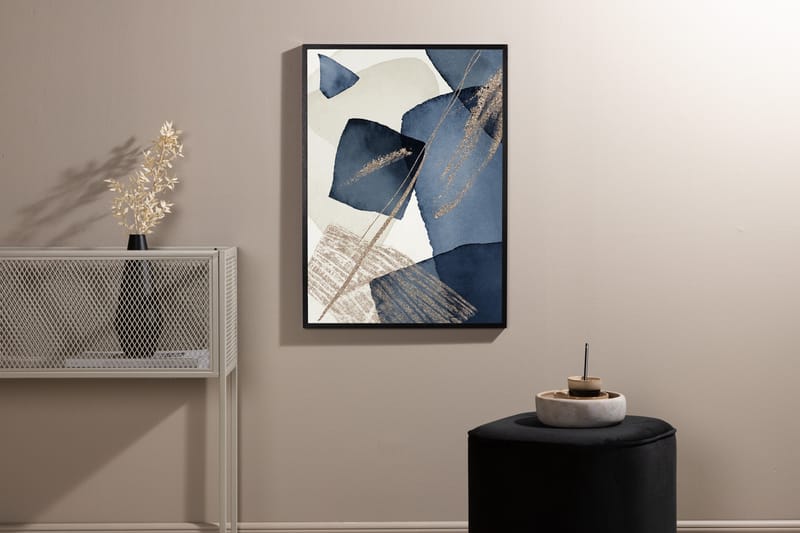Poster Blue Swirl 21x30 cm - Beige - Boligtilbehør - Billeder & kunst - Posters & plakater