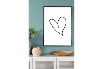 Poster Heart 21x30 cm - Svart/Hvit - Boligtilbehør - Billeder & kunst - Posters & plakater