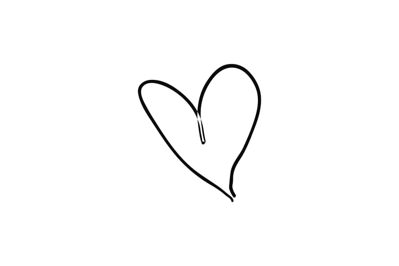 Poster Heart 30x40 cm, Svart/Hvit