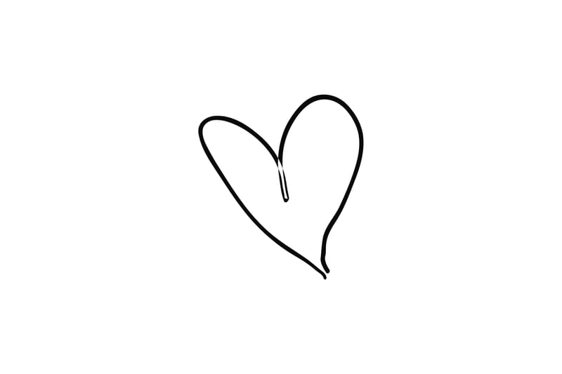 Poster Heart 50x70 cm, Svart/Hvit