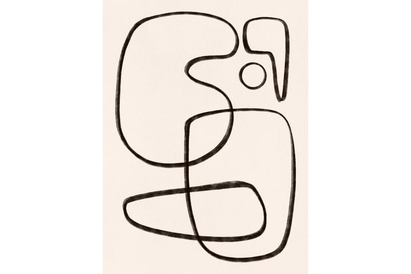 Poster Line art 30x40 cm, Hvit/Svart