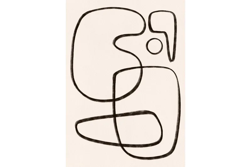 Poster Line art 50x70 cm, Hvit/Svart