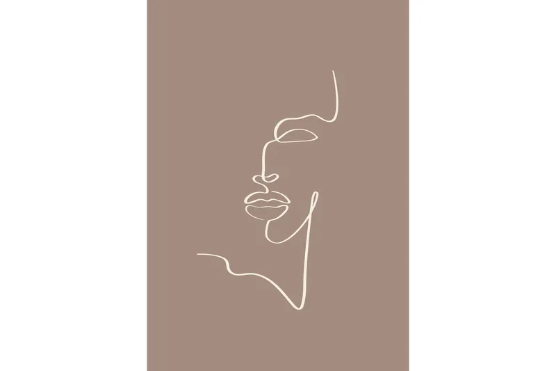 Poster Siluette 70x100 cm, Brun