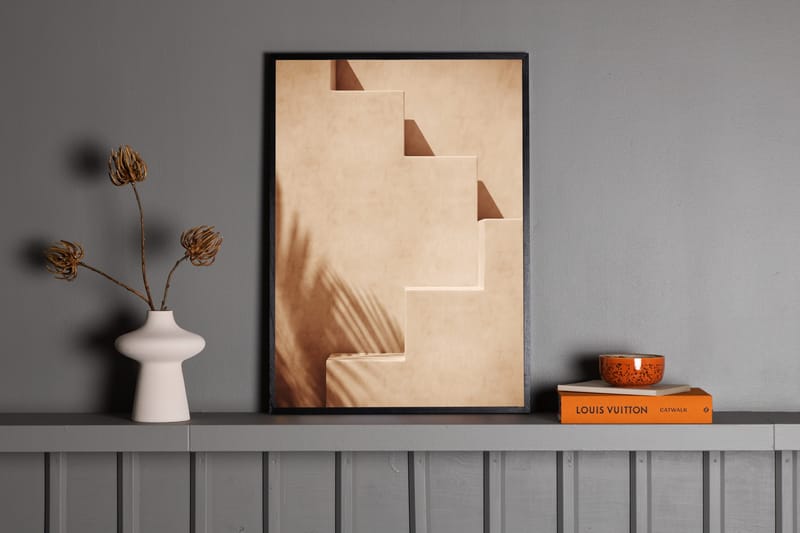 Poster Stairs 21x30 cm - Lys Orange - Posters & plakater