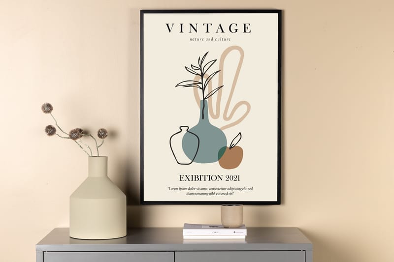 Poster Vintage 21x30 cm - Beige - Posters & plakater