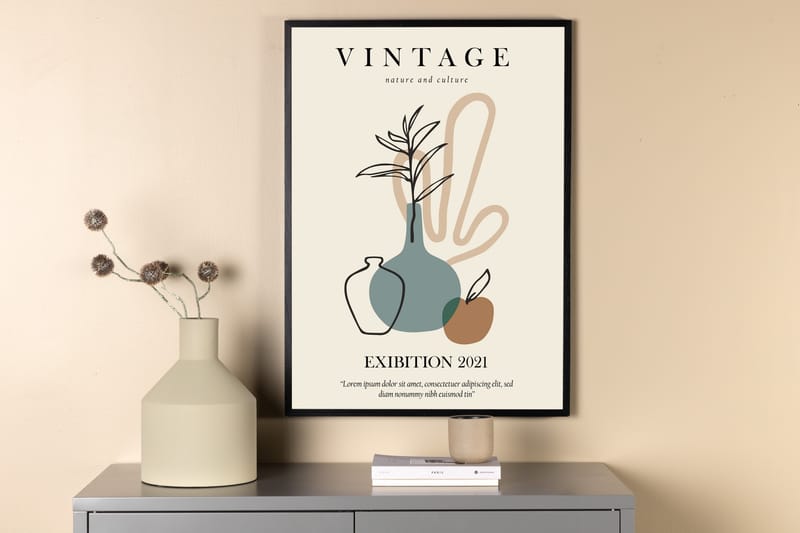 Poster Vintage 50x70 cm - Beige - Boligtilbehør - Billeder & kunst - Posters & plakater