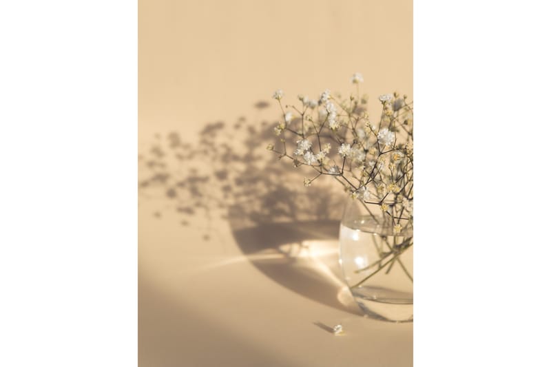 Poster white flowers 21x30 cm - Beige - Posters & plakater