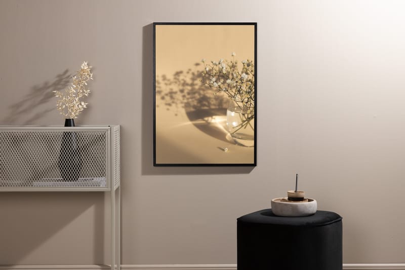 Poster white flowers 21x30 cm - Beige - Posters & plakater