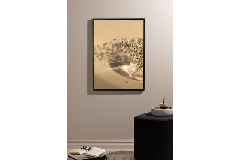 Poster white flowers 50x70 cm - Beige - Posters & plakater