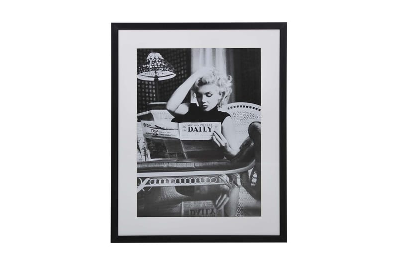 Villa Tavla Marilyn Dailey News - Sort/Hvid/Glas/Træ - Vintage & retro plakater - Posters & plakater