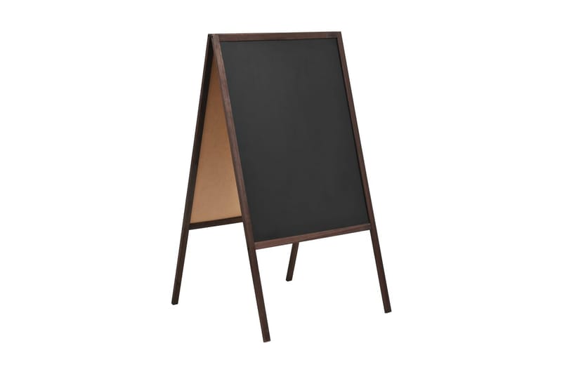 Dobbeltsidet Tavle Cedertræ Fritstående 60 X 80 Cm - Sort - Tavle & kridttavle