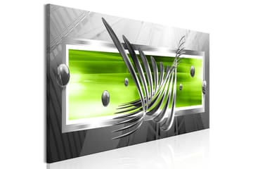 Tavla Silver Wings (1 Part) Narrow Green 120x40 - Boligtilbehør - Billeder & kunst - Billeder på lærred