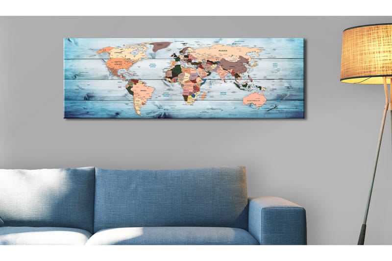 Tavla World Maps Sapphire Travels VALUE_MISSING_2 135x45 - Boligtilbehør - Billeder & kunst - Billeder på lærred