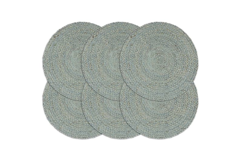 dækkeservietter 6 stk. rund 38 cm jute olivengrøn - Grøn - Boligtilbehør - Borddekoration - Dækkeservietter