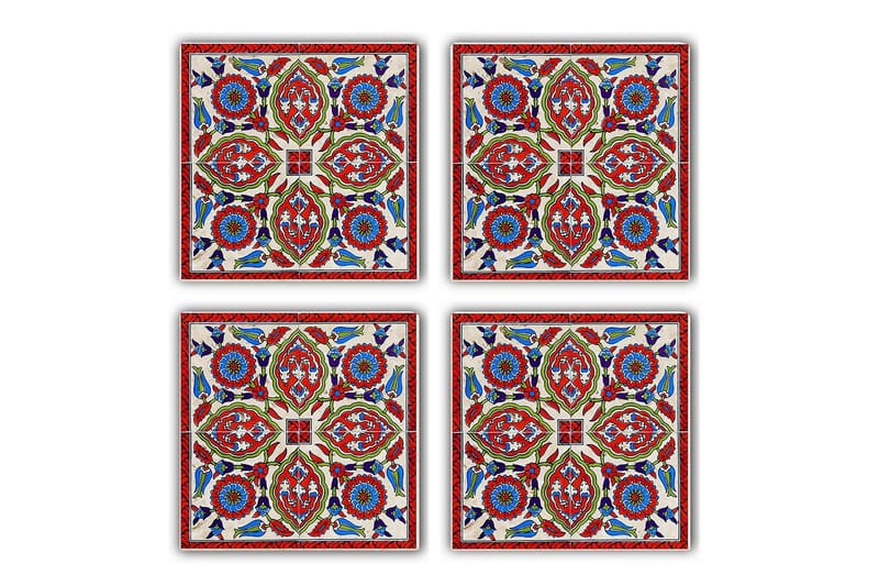 Glasbrikker 4 stk - Blå/Rød/Grøn - Boligtilbehør - Borddekoration - Glasbrik