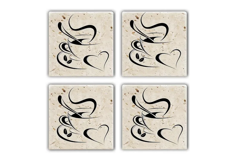 Glasbrikker 4 stk, Flerfarvet