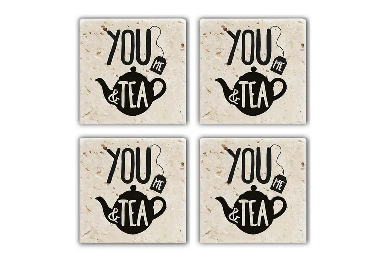 Glasbrikker 4 stk, Flerfarvet