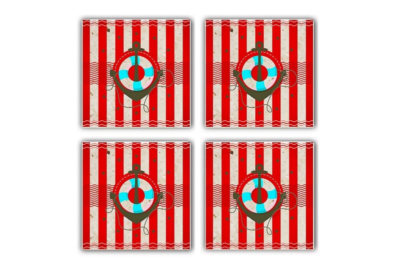 Glasbrikker 4 stk - Flerfarvet - Boligtilbehør - Borddekoration - Glasbrik