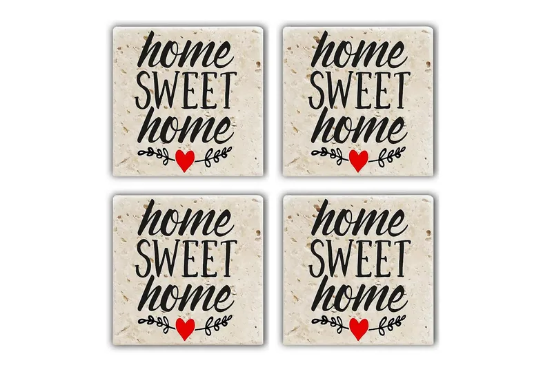 Glasbrikker 4 stk, Flerfarvet