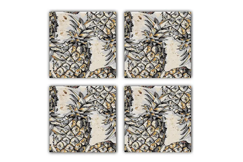 Glasbrikker 4 stk - Flerfarvet - Boligtilbehør - Borddekoration - Glasbrik