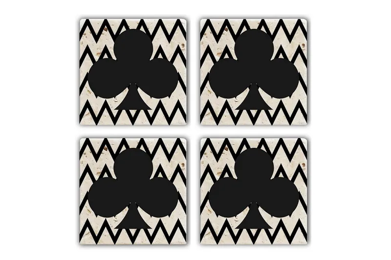 Glasbrikker 4 stk, Flerfarvet