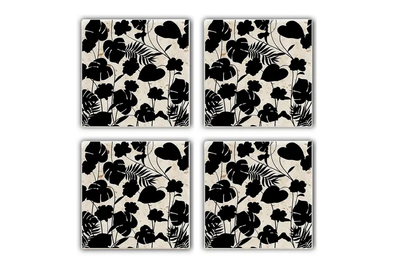 Glasbrikker 4 stk, Flerfarvet