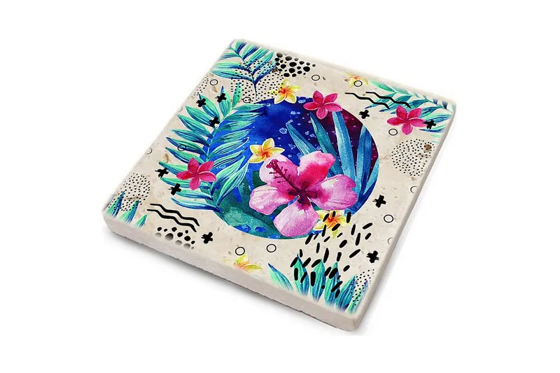 Glasbrikker 4 stk - Flerfarvet - Boligtilbehør - Borddekoration - Glasbrik