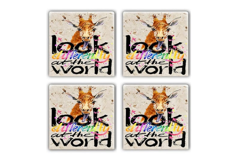 Glasbrikker 4 stk - Flerfarvet - Boligtilbehør - Borddekoration - Glasbrik