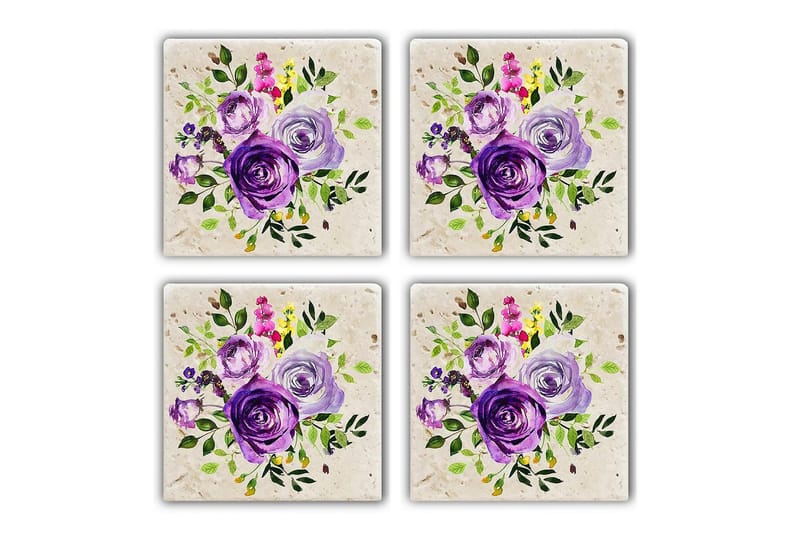 Glasbrikker 4 stk - Flerfarvet - Boligtilbehør - Borddekoration - Glasbrik