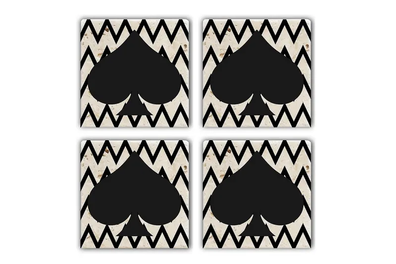 Glasbrikker 4 stk, Flerfarvet