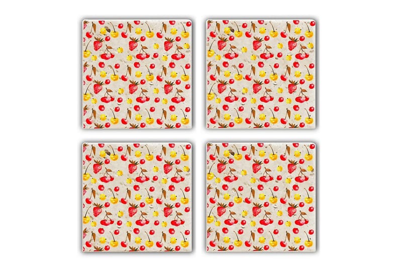 Glasbrikker 4 stk, Flerfarvet