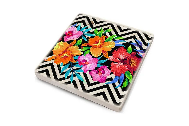 Glasbrikker 4 stk - Flerfarvet - Boligtilbehør - Borddekoration - Glasbrik