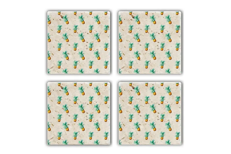 Glasbrikker 4 stk - Flerfarvet - Boligtilbehør - Borddekoration - Glasbrik