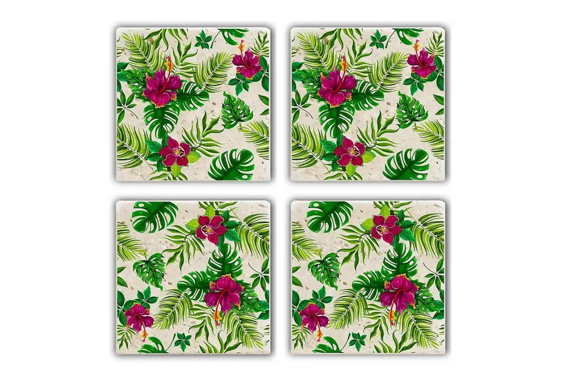 Glasbrikker 4 stk - Flerfarvet - Boligtilbehør - Borddekoration - Glasbrik