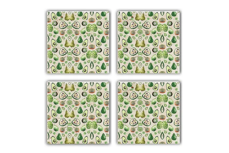 Glasbrikker 4 stk - Flerfarvet - Boligtilbehør - Borddekoration - Glasbrik