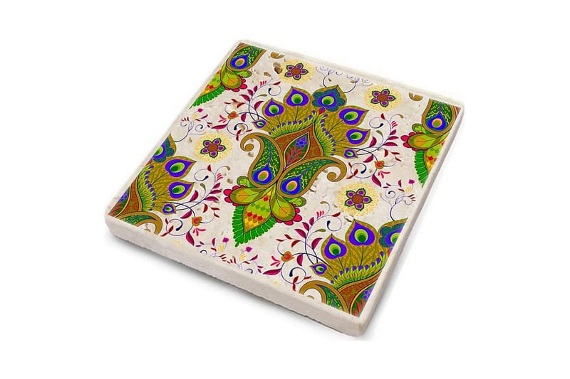 Glasbrikker 4 stk - Grøn/Flerfarvet - Boligtilbehør - Borddekoration - Glasbrik