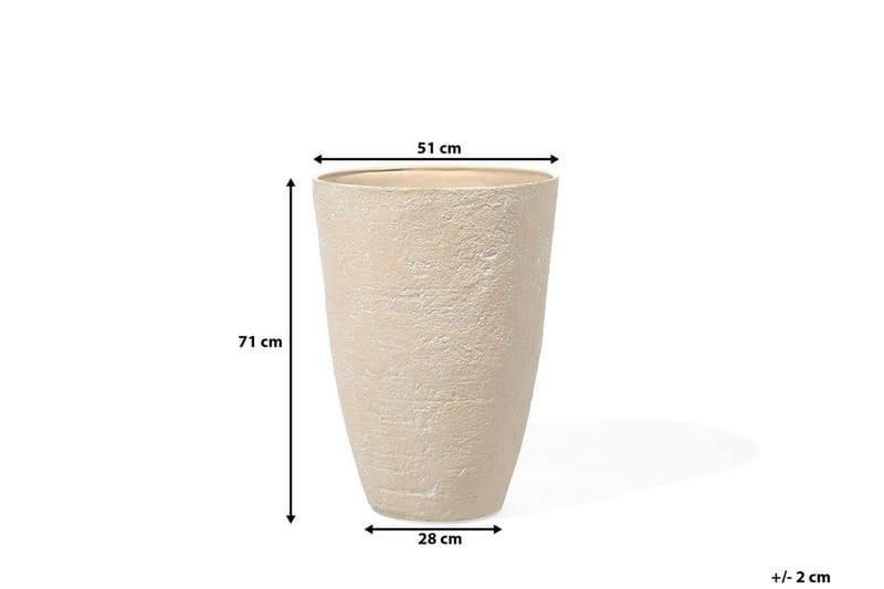 Camia Potte 51 cm - Beige - Have - Havearbejde & dyrkning - Dyrkning - Urtepotteskjulere & blomsterkrukker - Store blomsterkrukker