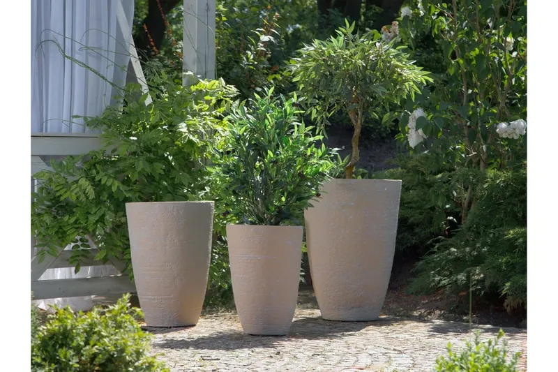 Camia Potte 43 cm - Beige - Have - Havearbejde & dyrkning - Dyrkning - Urtepotteskjulere & blomsterkrukker - Store blomsterkrukker