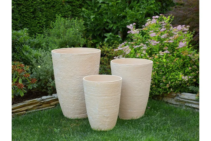 Camia Potte 51 cm - Beige - Have - Havearbejde & dyrkning - Dyrkning - Urtepotteskjulere & blomsterkrukker - Store blomsterkrukker