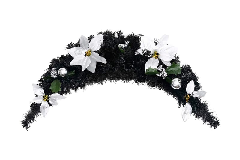 Julekrans Buefacon Med Led-Lys 90 cm Pvc Sort - Boligtilbehør - Dekoration - Festdekoration