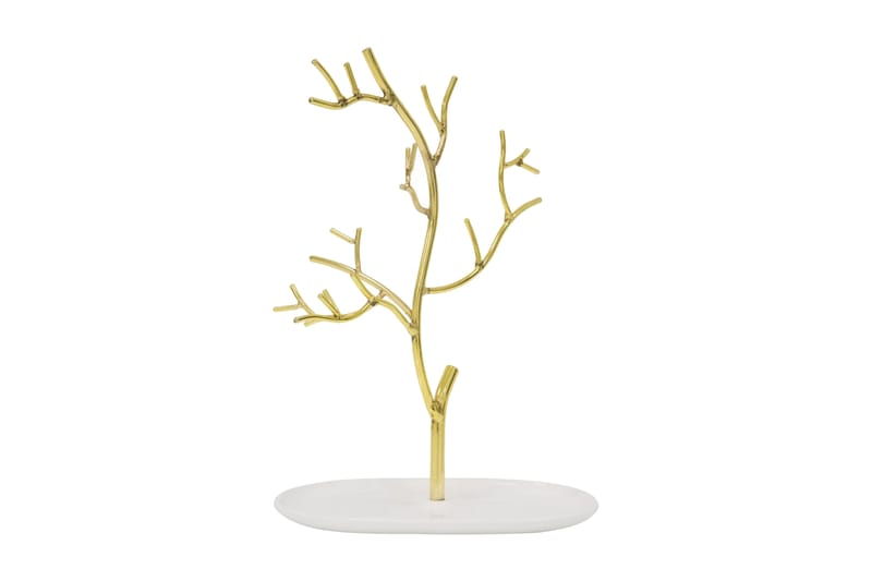 Nina Smykketræ 27 cm Guld/Hvid - Turiform - Boligtilbehør - Dekoration