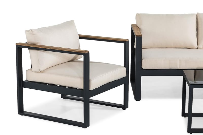 Aspvik Loungesæt - Sort/Teak - Have - Udendørs miljø - Altan & terrasse - Altanmøbler