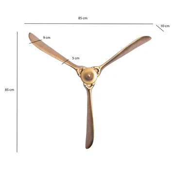 Ilvik vægdekoration Propeller 85x85 cm i metal - guld - Boligtilbehør - Dekoration - Pynteting - Skulptur