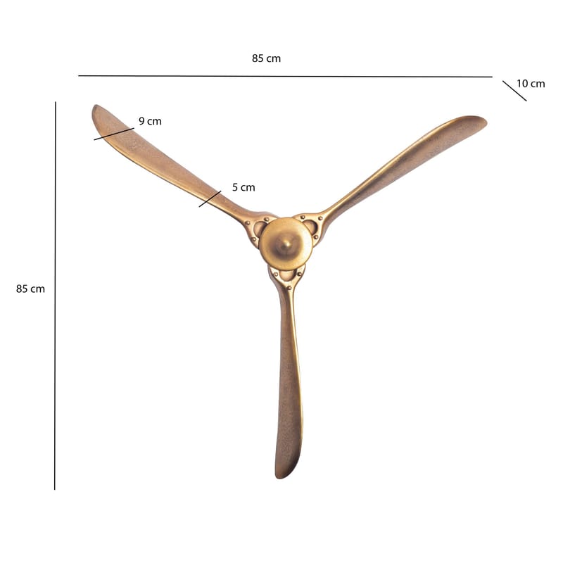 Ilvik vægdekoration Propeller 85x85 cm i metal - guld - Boligtilbehør - Dekoration - Pynteting - Skulptur