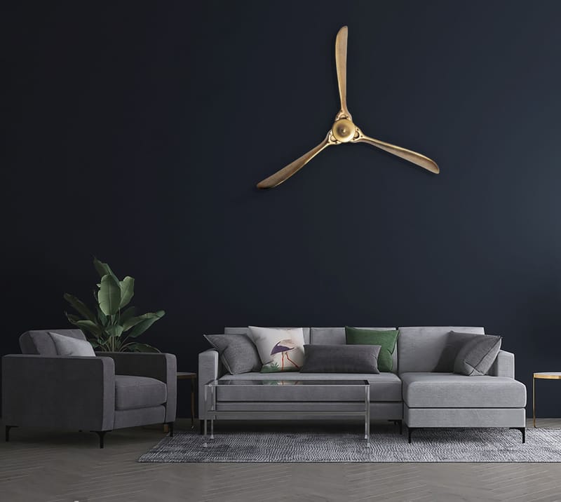 Ilvik vægdekoration Propeller 85x85 cm i metal - guld - Boligtilbehør - Dekoration - Pynteting - Skulptur